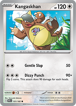 Common Pokémon card Kangaskhan 151/182 from Destined Rivals expansion