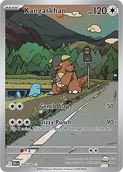 Illustration rare Pokémon card Kangaskhan 204/182 from Destined Rivals expansion