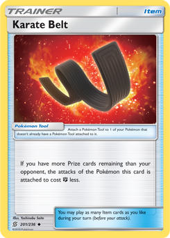 Uncommon Pokémon card Karate Belt 201/236 from Unified Minds expansion