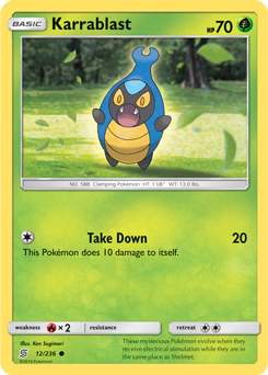 Karrablast 12/236 Pokémon card from Unified Minds for sale at best price