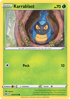 Common Pokémon card Karrablast 015/172 from Brilliant Stars expansion