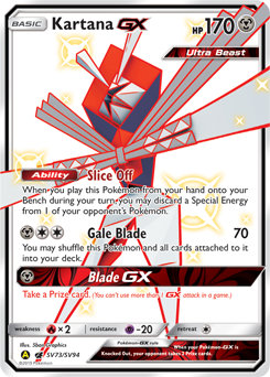 Shining Pokémon Pokémon card Kartana GX SV73/SV94 from Hidden Fates expansion