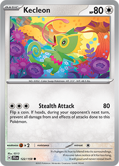 Common Pokémon card Kecleon 122/159 from Journey Together expansion