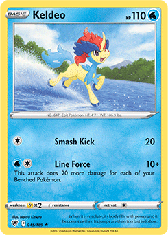Rare Holo Pokémon card Keldeo 045/189 from Astral Radiance expansion