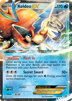 Keldeo EX 45/113 Pokémon card from Legendary Treasures for sale at best price