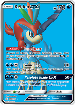 Full Art Pokémon Pokémon card Keldeo GX 219/236 from Unified Minds expansion