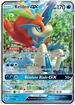 Pokémon GX Pokémon card Keldeo GX 47/236 from Unified Minds expansion