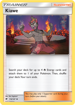 Kiawe 116/147 Pokémon card from Burning Shadows for sale at best price