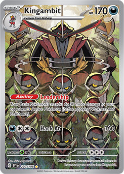 Illustration rare Pokémon card Kingambit 220/198 from Scarlet & Violet expansion