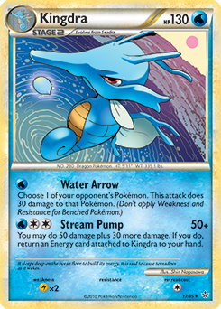 Rare Pokémon card Kingdra 17/95 from Unleashed expansion
