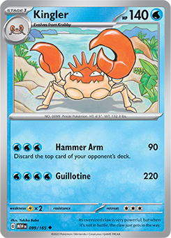 Kingler 99/165 Pokémon card from 151 for sale at best price