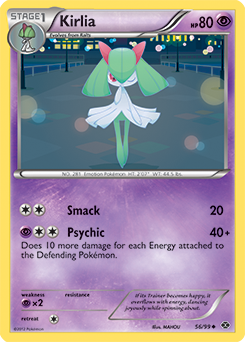 Uncommon Pokémon card Kirlia 56/99 from Next Destinies expansion