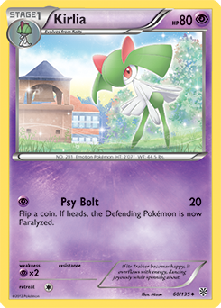Uncommon Pokémon card Kirlia 60/135 from Plasma Storm expansion