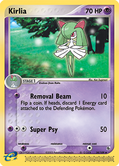 Carte Pokémon Kirlia 34/109 de la série Ex Rubis & Saphir en vente au meilleur prix