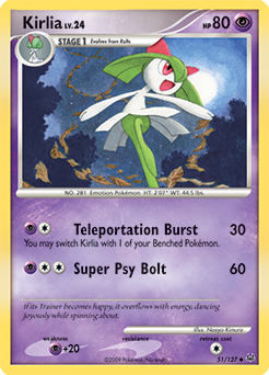 Uncommon Pokémon card Kirlia 51/127 from Platinuim expansion