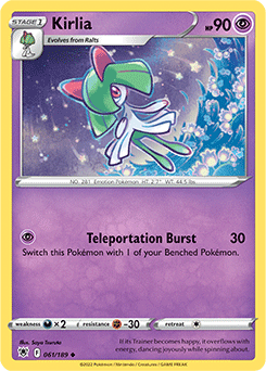 Uncommon Pokémon card Kirlia 061/189 from Astral Radiance expansion