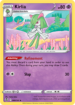 Uncommon Pokémon card Kirlia 068/195 from Silver Tempest expansion