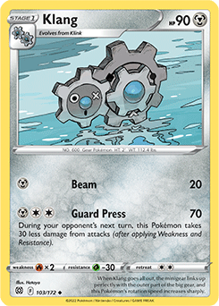 Uncommon Pokémon card Klang 103/172 from Brilliant Stars expansion