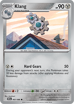 Common Pokémon card Klang 62/86 from Black Bolt expansion
