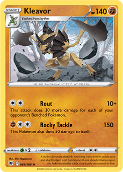 Rare Pokémon card Kleavor 085/189 from Astral Radiance expansion