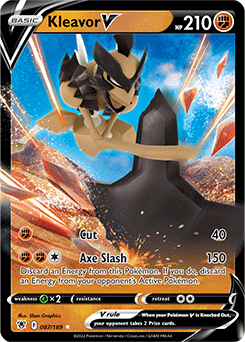 Ultra rare V Pokémon card Kleavor V 087/189 from Astral Radiance expansion