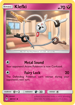 Uncommon Pokémon card Klefki 89/131 from Forbidden Light expansion