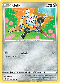 Common Pokémon card Klefki 186/264 from Fusion Strike expansion