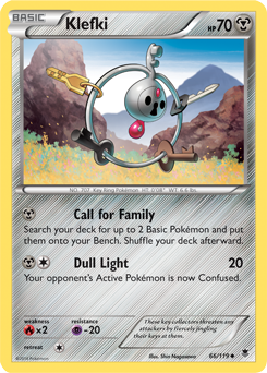Uncommon Pokémon card Klefki 66/119 from Phantom Forces expansion