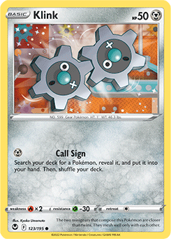 Klink 123/195 Pokémon card from Silver Tempest for sale at best price