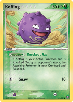 Carte Pokémon Commune Koffing 61/109 de la série Ex Team Rocket Returns
