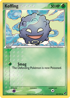 Koffing 62/107 Pokémon card from Ex Deoxys for sale at best price