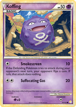 Koffing 70/123 Pokémon card from HeartGold SoulSilver for sale at best price