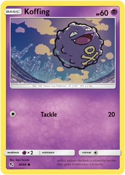 Koffing 28/68 Pokémon card from Hidden Fates for sale at best price