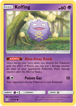 Koffing 76/236 Pokémon card from Cosmic Eclipse for sale at best price