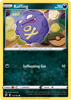 Koffing 112/192 Pokémon card from Rebel Clash for sale at best price