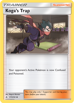 Uncommon Pokémon card Koga's Trap 177/214 from Unbroken Bonds expansion