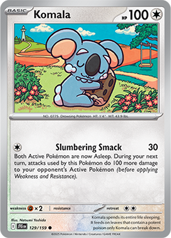 Common Pokémon card Komala 129/159 from Journey Together expansion