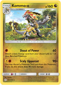 Kommo-o 163/236 Pokémon card from Cosmic Eclipse for sale at best price