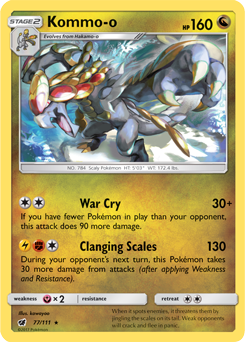 Kommo-o 77/111 Pokémon card from Crimson Invasion for sale at best price