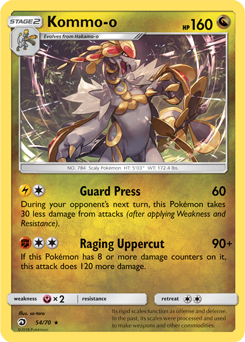Kommo-o 54/70 Pokémon card from Dragon Majesty for sale at best price