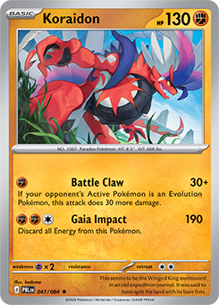 Carte Pokémon Rare Koraidon 47/84 de la série Nuit Noire