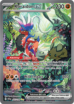 Special illustration rare Pokémon card Koraidon ex 247/198 from Scarlet & Violet expansion