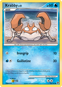 Krabby 75/106 Pokémon card from Great Encounters for sale at best price