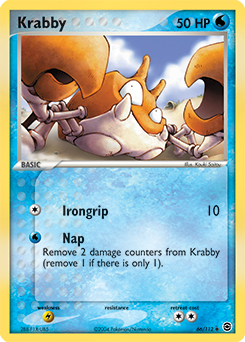 Carte Pokémon Krabby 66/112 de la série Ex Rouge Feu Vert Feuille en vente au meilleur prix