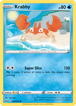Krabby 43/202 Pokémon card from Sword & Shield for sale at best price