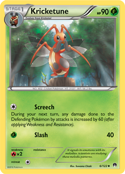 Uncommon Pokémon card Kricketune 6/122 from Breakpoint expansion