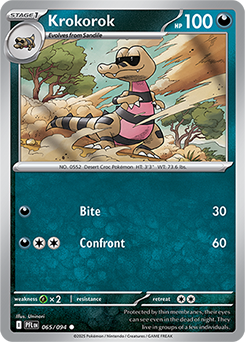 Common Pokémon card Krokorok 65/94 from Phantasmal Flames expansion