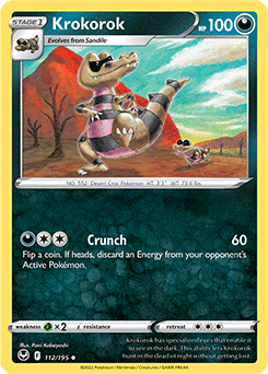 Uncommon Pokémon card Krokorok 112/195 from Silver Tempest expansion