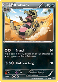 Uncommon Pokémon card Krokorok 70/146 from X&Y expansion