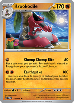 Uncommon Pokémon card Krookodile 117/198 from Scarlet & Violet expansion